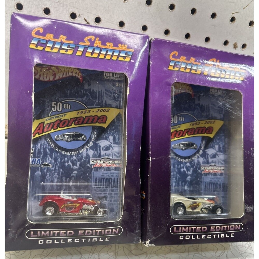 Red White PAIR Hot Wheels 1932 Hi Boy Roadsters Detroit Autorama 50th Anniv.